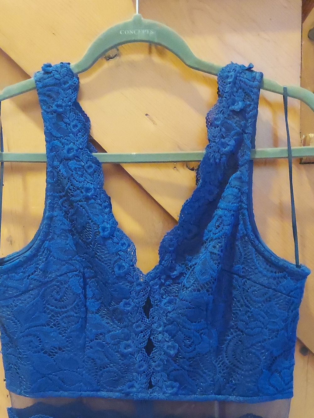 Lace Lined Formal With Peek A Boo - Royal Navy Blue
